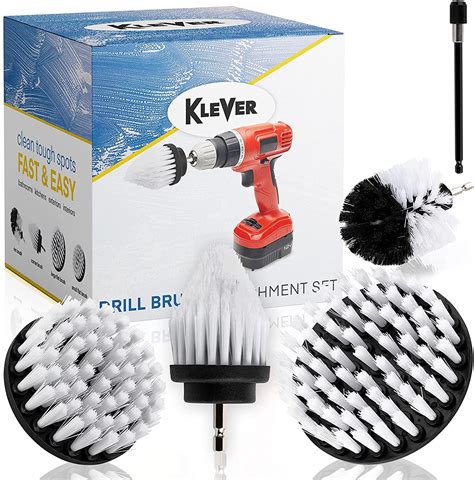 Drill Scrub Brush Attachment - 4 Pc Soft Bristle Power Drill Brush Set ...