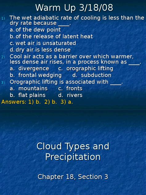 18 3 Cloud Types and Precipitation | PDF | Cloud | Fog