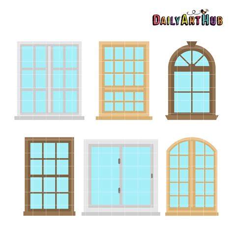 House Windows Clip Art Set – Daily Art Hub // Graphics, Alphabets & SVG