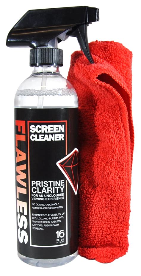 Flawless Screen Cleaner Spray with Microfiber Cleaning Cloth for LCD, LED Displays on Computer ...