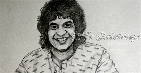 Atul's Sketchings: Zakir Hussain (A Tabla Maestro)