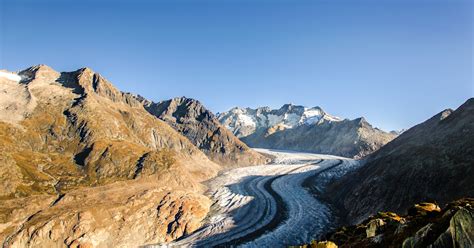 Hiking Along The Great Aletsch Glacier, Bettmeralp, Switzerland