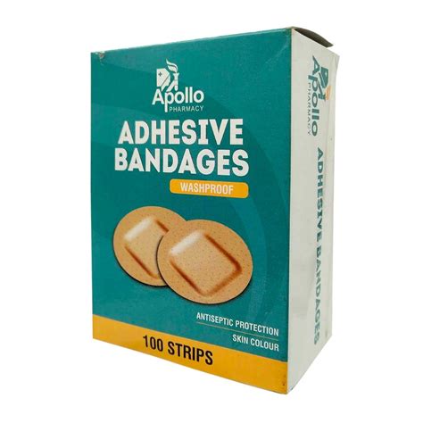 Apollo Pharmacy Adhesive Bandage Wash Proof Strip, 100 Count Price, Uses, Side Effects ...