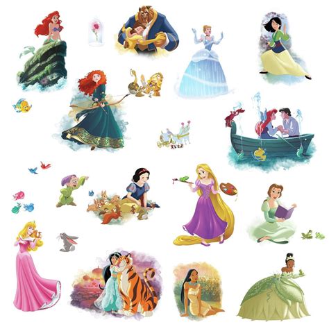 DISNEY PRINCESS DREAM BIG WALL DECALS 22 Cinderella Rapunzel Belle Stickers NEW - Walmart.com