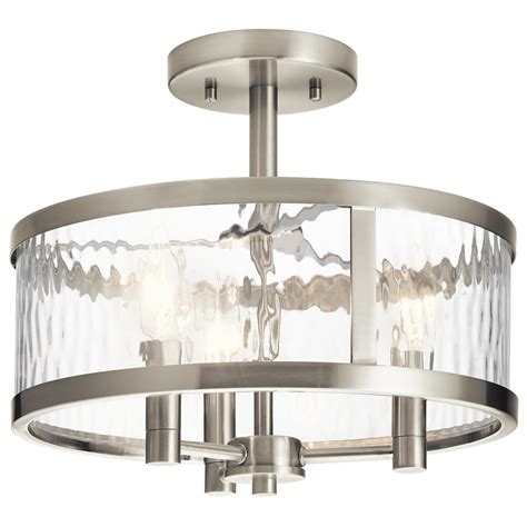 Kichler Marita 13-in W Brushed Nickel Clear Glass Semi-Flush Mount Light at Lowes.com