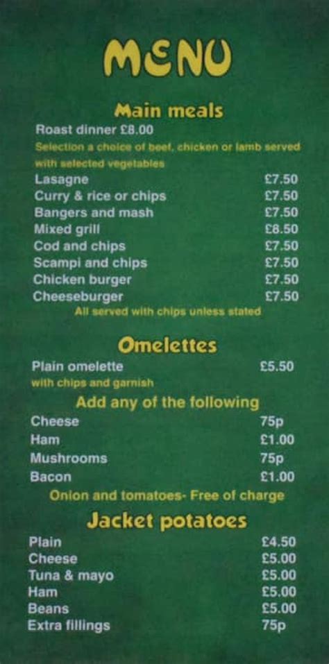 Sam’s Cafe Swansea's full menu online