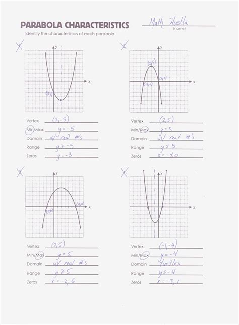 Graphing A Parabola From Vertex Form Worksheet Answer Key — db-excel.com