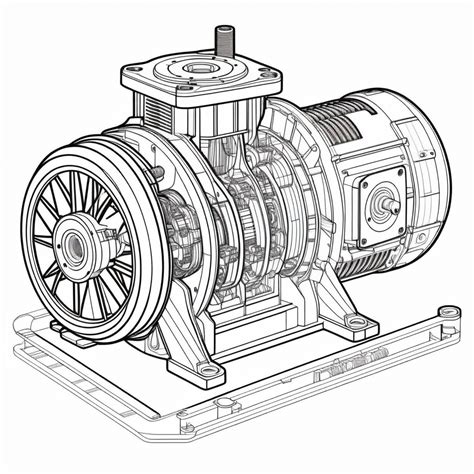 Exploded View Diagram of Electric Motor | Stable Diffusion Online