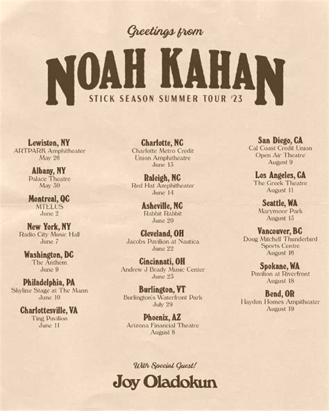 JOY OLADOKUN TO JOIN NOAH KAHAN ON 2023 SUMMER TOUR