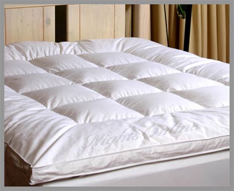 Luxurious Goose Feather & Down Mattress Topper, All Sizes In Premium Quality (Super King ...