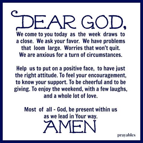 Prayer: For the Weekend - Prayables