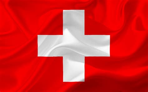 swiss flag switzerland europe switzerland flag red silk — Postimages