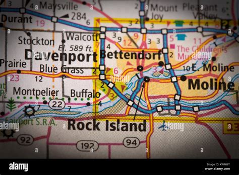 Bettendorf map hi-res stock photography and images - Alamy