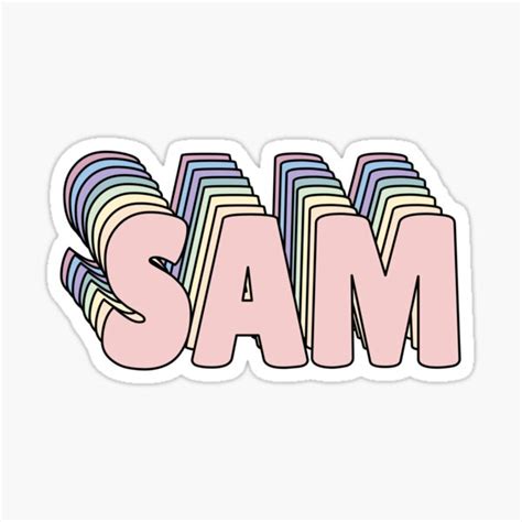 "Sam Name" Sticker for Sale by ashleymanheim | Redbubble