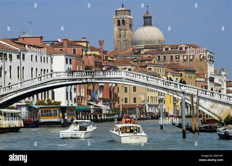 Ponte degli Scalzi, Grand Canal and church of San Geremia. Venice ...