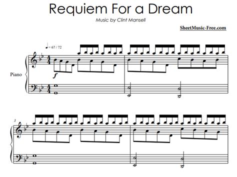 Clint Mansell - Requiem for a Dream Free Sheet Music PDF for Piano | The Piano Notes