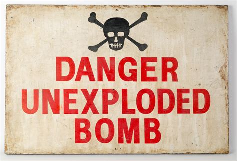 Unexploded Bomb Sign - Elmbridge Museum: Elmbridge Museum Website