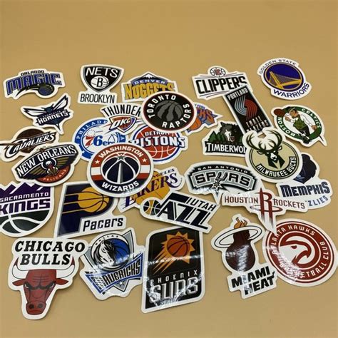 Wall Decor | Nba Logo Stickers3 Pack All 30 Basketball Teams New Ships ...