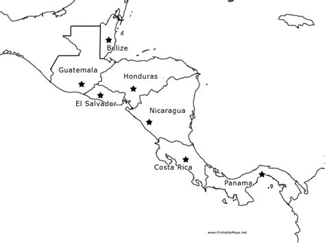 Central America Map Printable