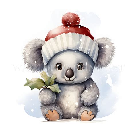 Cute Christmas Koala Clipart Bundle 10 High Quality JPG Digital ...