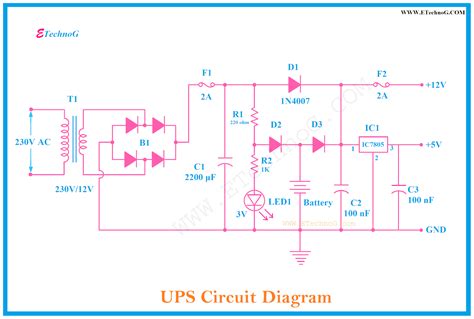 Circuit Diagram of UPS or Uninterruptible Power Supply - ETechnoG