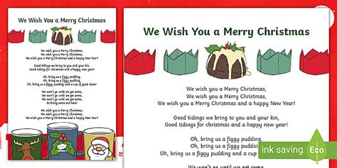 We Wish You A Merry Christmas Nursery Rhymes Lyrics - Twinkl