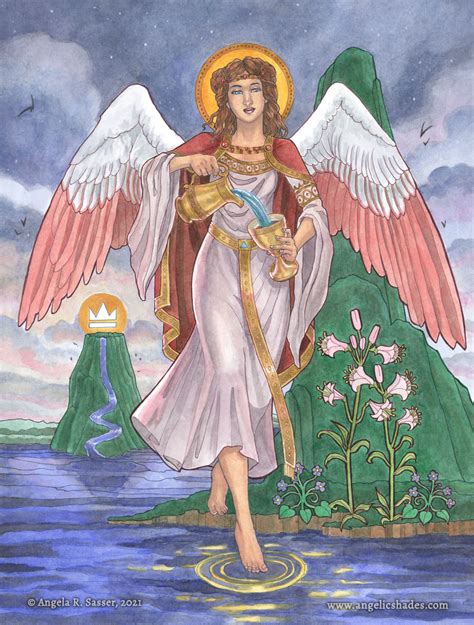 Temperance of the Woven Path Watercolor and Ink Painting | Angelic Shades - Fine Art Paintings ...