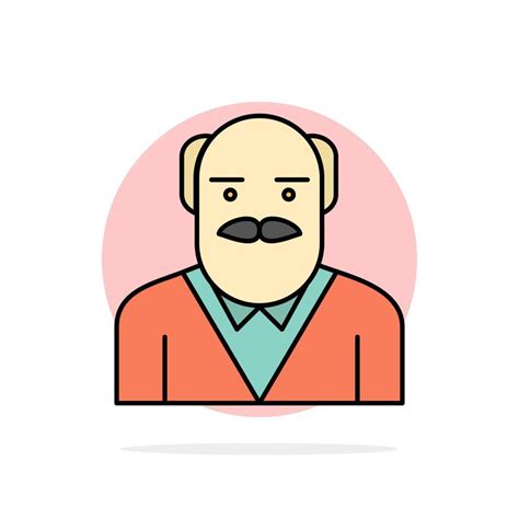 Grandpa Father Old Man Uncle Abstract Circle Background Flat color Icon ...