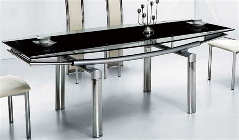 DT091 Black Glass Extendable Dining Table by At Home USA | Choice Custom Home & Decor