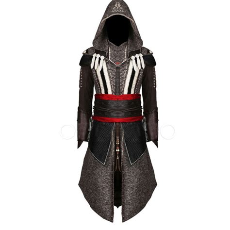 Stylish Men Black Leather Assassin's Creed costume - SuperLeatherShop-online leather store