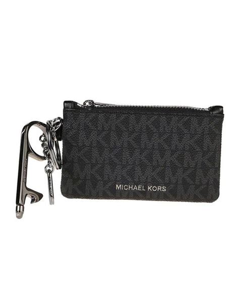 Michael Kors Monogram Zip-up Wallet in Black for Men | Lyst