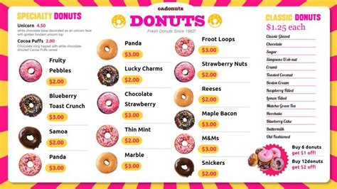 Donuts #menu Board for #digitalsignage for #restaurants. | Dunkin donuts menu, Donuts, Homemade ...