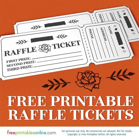 Printable Rosy Raffle Tickets: Free Raffle Template | Free Printables Online