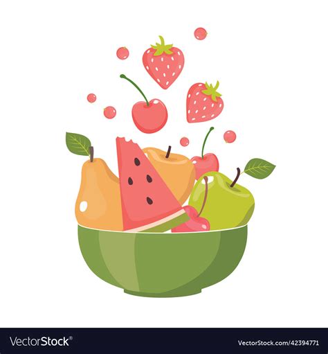 Fruit bowl Royalty Free Vector Image - VectorStock