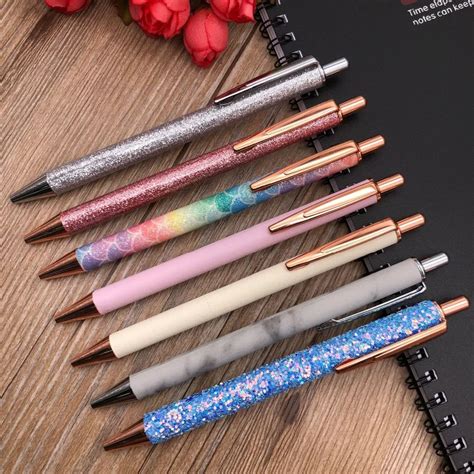 New beautiful ballpoint pen metal pen gold powder flash advertising gift pen sequin pen office ...