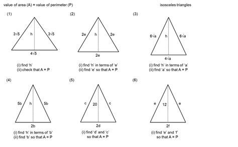 Area and perimeter of isosceles triangle - slidelery