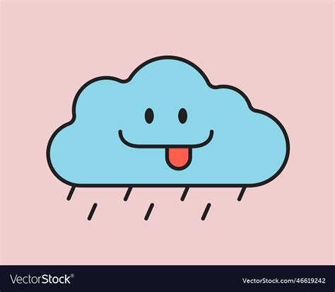 Cute cloud with rain concept Royalty Free Vector Image