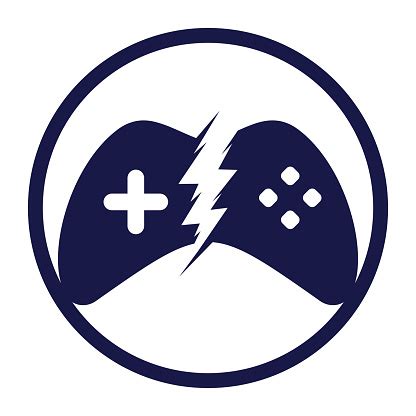 Thunder Game Logo Game Control With Lightning Icon Logo Stock Illustration - Download Image Now ...