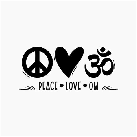 Peace Love Om. Svg Png Eps Dxf Cut Files. | Etsy