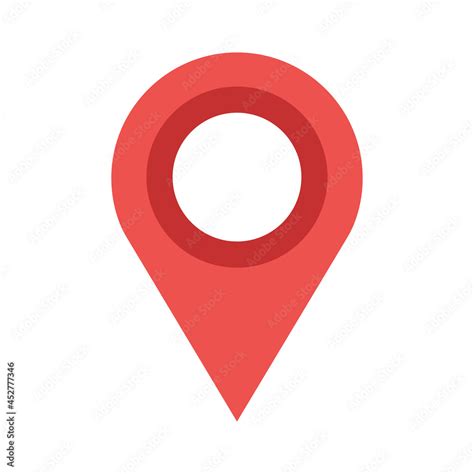 Red map pin vector illustration icon isolated white button element ...