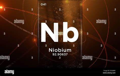 Niobium (Nb) symbol chemical element of the periodic table, 3D ...