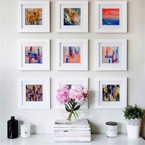 Abstract painting, small wall art, canvas painting originates on watercolor paper. Painting ...