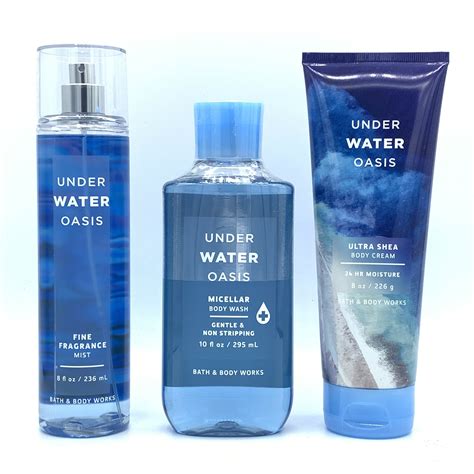 Bath & Body Works Under Water Oasis Fine Mist, Body Wash & Body Cream 3 ...