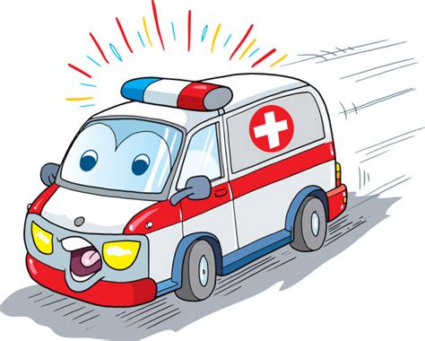 Cartoon Of The Funny Ambulance Stock Photos, Pictures & Royalty-Free Images - iStock