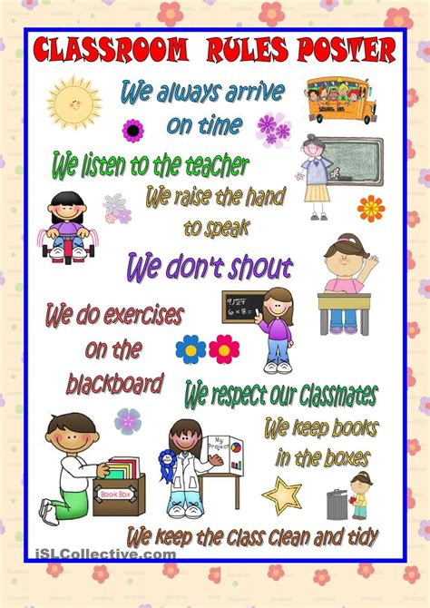 CLASSROOM RULES POSTER | Classroom rules poster, Classroom rules poster ...