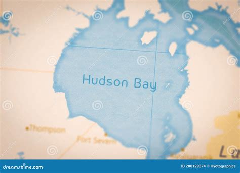 The Realistic Map of Hudson Bay. Stock Photo - Image of national, paper ...