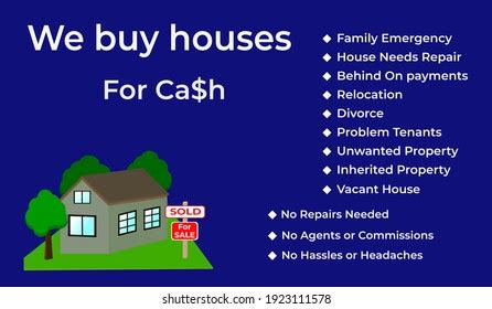 We Buy Houses Cash Image On Stock Illustration 1923111578 | Shutterstock