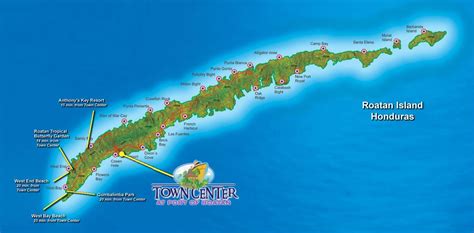 Roatan Map #roatan #map #vacation | Roatan - Bay Islands | Pinterest ...