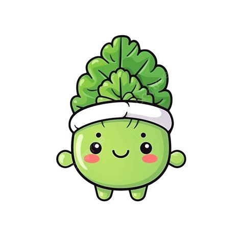 Cute Funny Cabbage Character In Christmas Cap Vector Flat Line Kawaii Cartoon Character, Funny ...