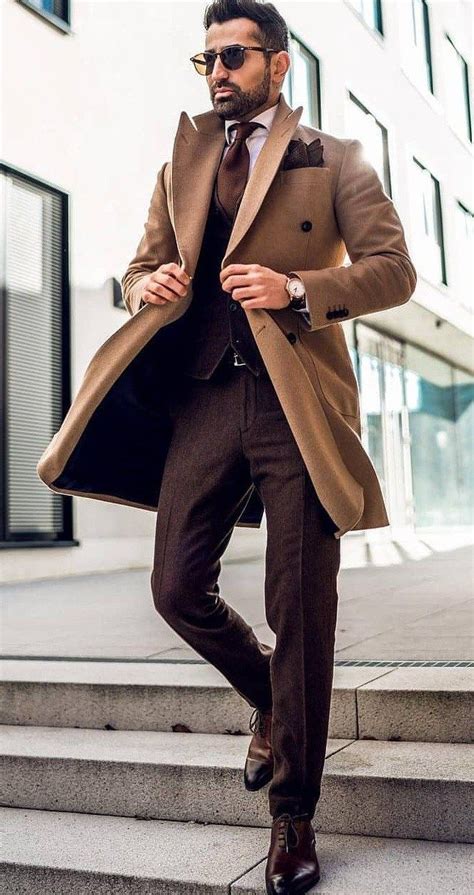 brown trench coat men's outfit - Trudy Smithson